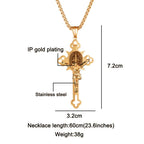 Benedict Protection Cross Power Pendant Necklace