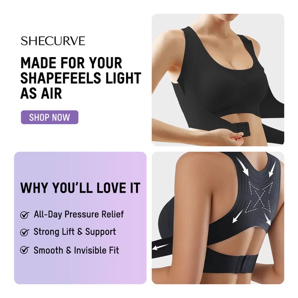 ⚡Front Closure Cross-Back Wireless Posture Bra