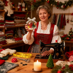 🎄  Holiday Sewing Snow Globe -DIY Craft Ornament with Glitter & Mini Figures, Festive Decor for Tree or Gift 🧵📦