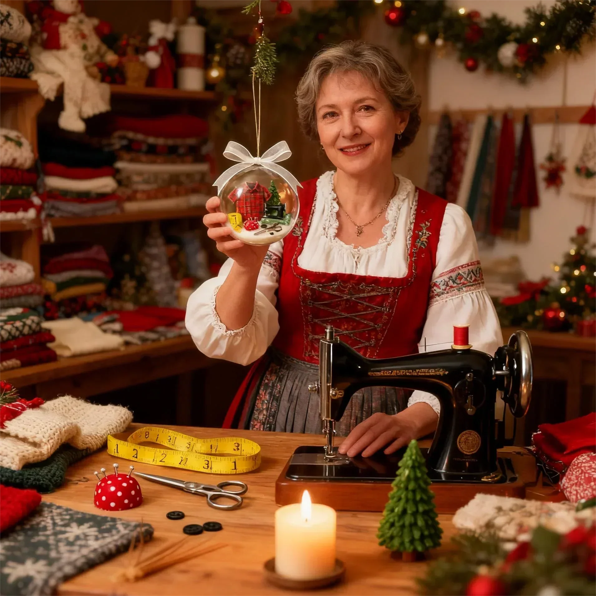 🎄  Holiday Sewing Snow Globe -DIY Craft Ornament with Glitter & Mini Figures, Festive Decor for Tree or Gift 🧵📦