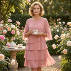 🎁Women's Elegant Layered Ruffle Sleeve Dress – Effortless Style for Every Occasion💃