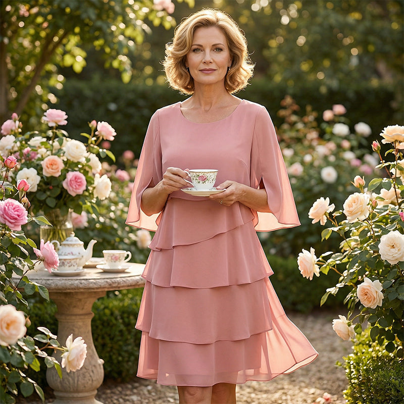 🎁Women's Elegant Layered Ruffle Sleeve Dress – Effortless Style for Every Occasion💃