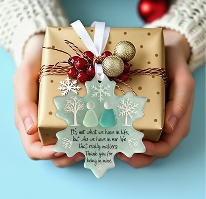 🌊Snowflake-Shaped Sea Glass Friendship Decor❄✨ Shaped by Nature & Crafted by Hand!