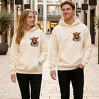 Cute Highland Cow Cozy Fleece-Lined Hooded Sweatshirt