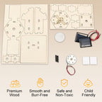 🚀DIY Solar-Powered Wooden Satellite Model Science Kit🌍