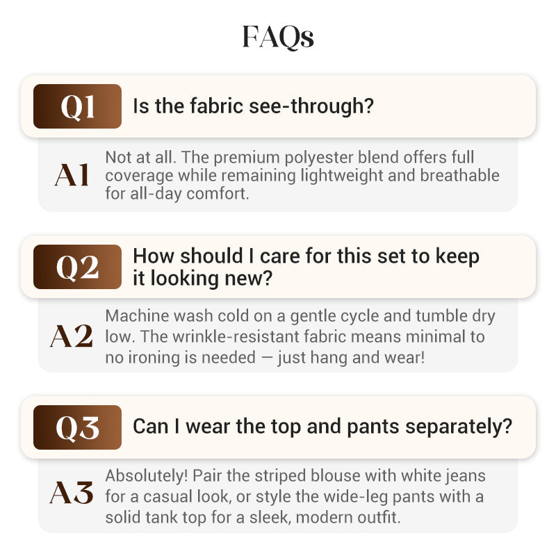 Women's Striped Shirt & Wide-Leg Pants 2-Piece Set