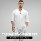 Men's Trendy Cotton Linen Top & Pants Two-Piece Set🎉BIG SALE