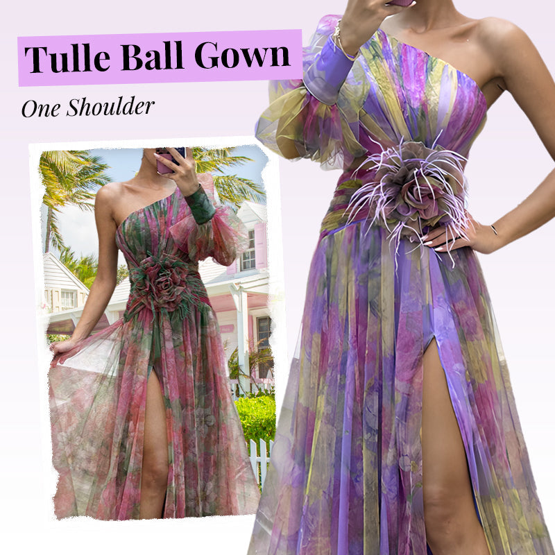 🌸Spring Specials💐 Multicolor Asymmetric Party Dress With Flower Details