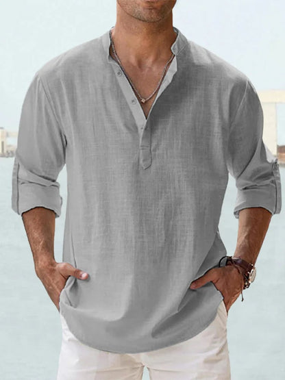 🔥Men's Cotton Linen Casual Long Sleeve Shirt
