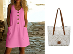 🌸Women's Solid Color U-Neck Sleeveless Cotton Linen Dress - Lightweight, Breezy & Ridiculously Comfy 💛