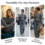 💐Women's Crew Neck Top & Drawstring Pants Set