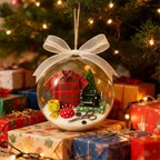 🎄  Holiday Sewing Snow Globe -DIY Craft Ornament with Glitter & Mini Figures, Festive Decor for Tree or Gift 🧵📦