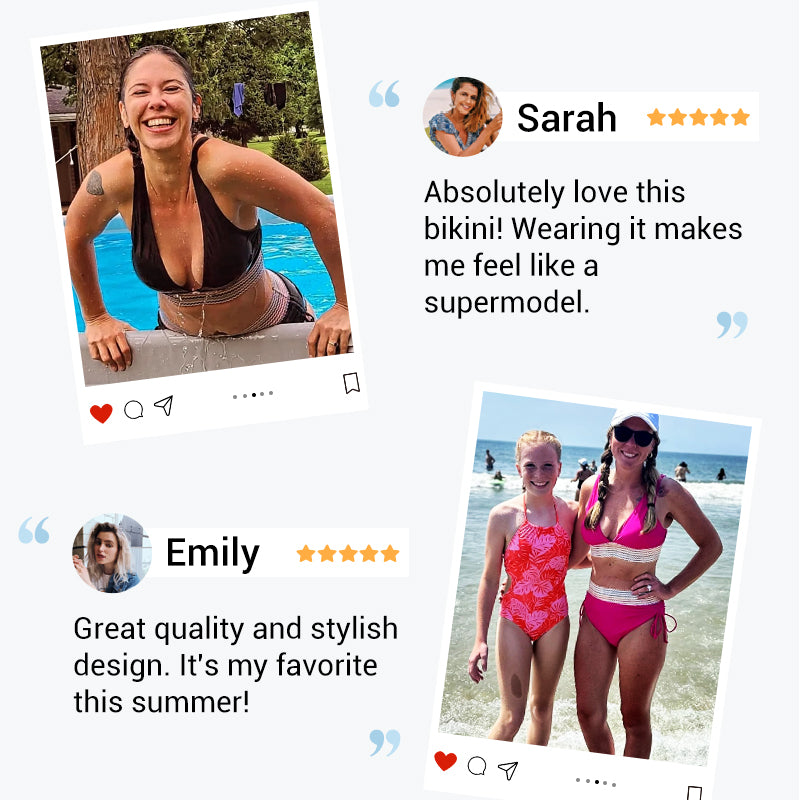 👙High Waisted Tummy Control Color Block Bikini Sets 2
