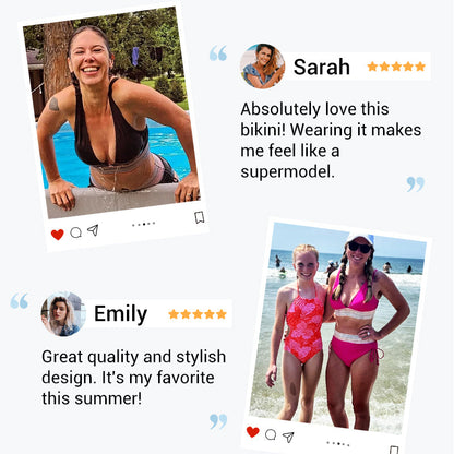 👙High Waisted Tummy Control Color Block Bikini Sets 2