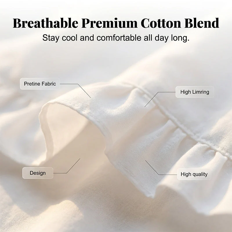 👚 Women's Ruffled Lantern Sleeve Shirt – Sweet, Loose Fit & Versatile (S–XL) 🍃