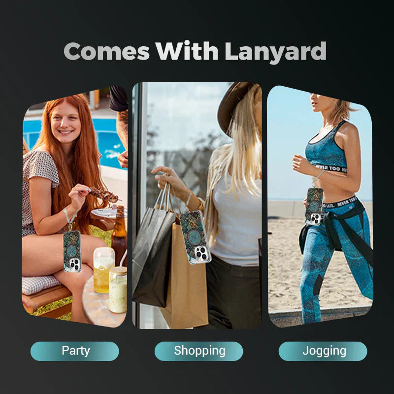 Colorful Lotus Flower Totem Case Kit for iPhone - Get a FREE Exquisite Diamond Bracelet!🔥