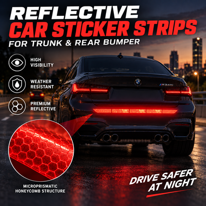 🚗 Reflective Car Sticker Strips for Trunk & Rear Bumper