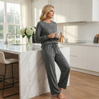 💐Women's Crew Neck Top & Drawstring Pants Set