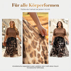 Women's Two-Piece Sweater & Leopard Flowy Skirt Set