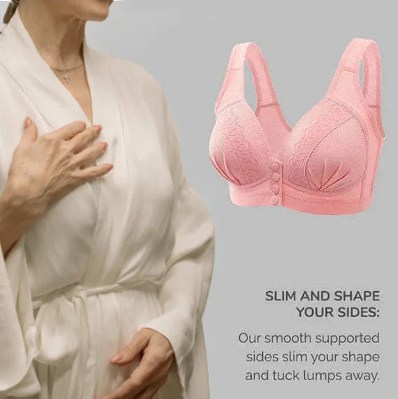 Front Button Breathable Skin-Friendly Cotton Bra