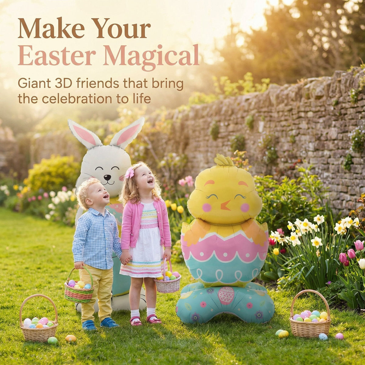 🎁Easter Early Bird Sale🐰Giant 3D Standing Bunny Balloon Self-Supporting Festive Cheer
