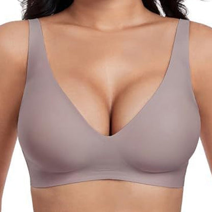 Jelly Wireless Womens Comfortable Wireless Bras Push Up Bralettes Seamless Tshirts Bras Deep V Everyday Bras