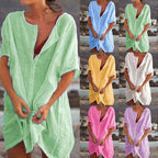 Women's Cotton and Linen Plain Loose Long Shirt