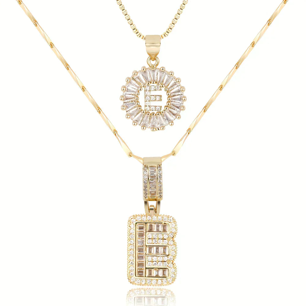 💖2 Pack - Initial Letter Pendant Necklaces
