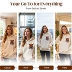 Cute Highland Cow Cozy Fleece-Lined Hooded Sweatshirt