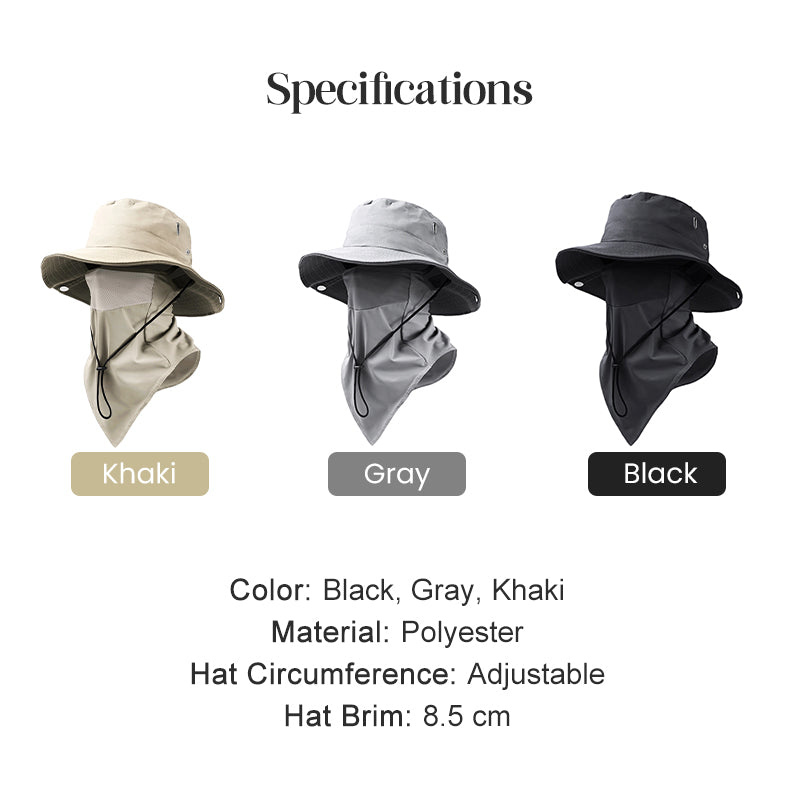 🎉 UV Protection Bucket Hat with Face Cover