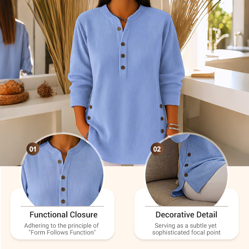 💃Women's Solid Color Crew Neck Long Sleeve Casual Loose Knit Pullover