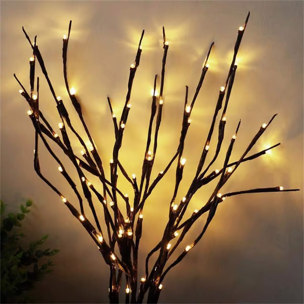 🎄 LED Willow Branch Lights Battery-Powered Twig Light