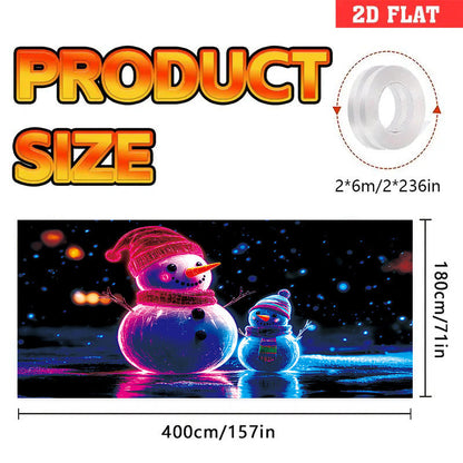🎇🚪UV Activated Christmas Garage Door Cover Banner, Glows in Dark🔥🎉