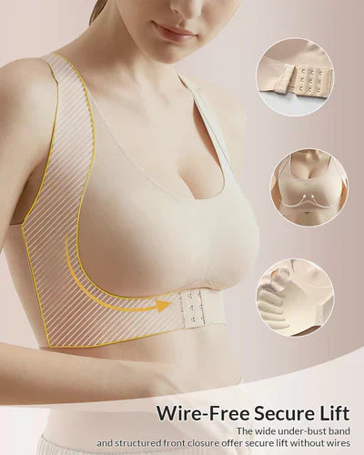 ⚡Front Closure Cross-Back Wireless Posture Bra