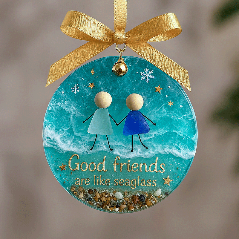 🌊🎁Friendship Sea Glass Christmas Ornament🎄