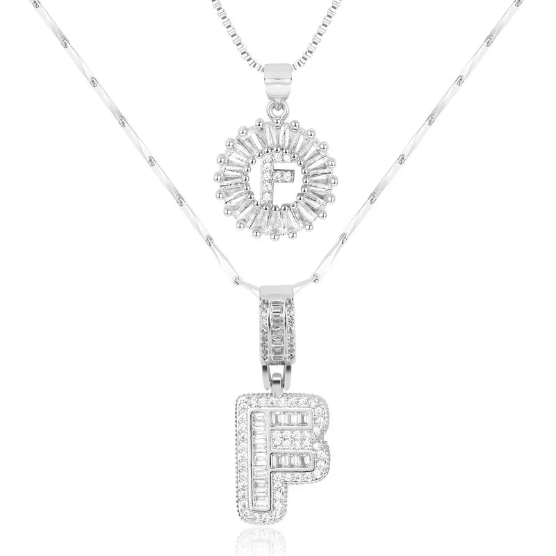 💖2 Pack - Initial Letter Pendant Necklaces