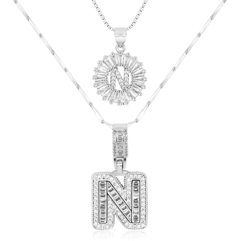 💖2 Pack - Initial Letter Pendant Necklaces