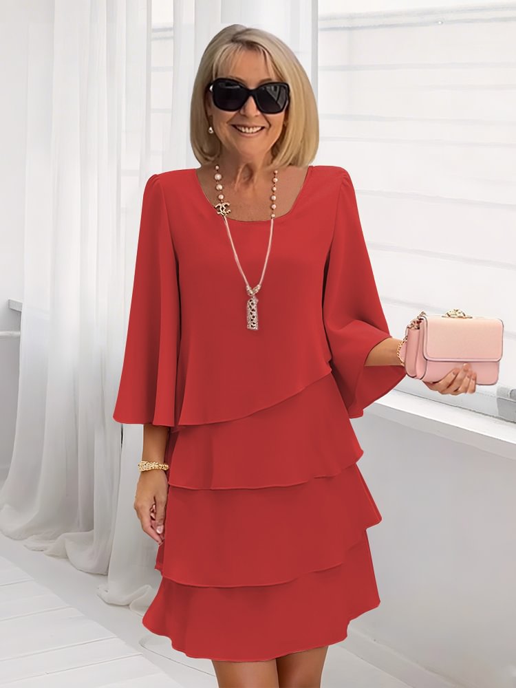 💃Women's Tiered Ruffle Dress with Flared Sleeves