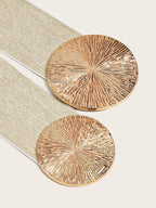 🎁Women's Vintage Gold Buckle High Elastic Belt