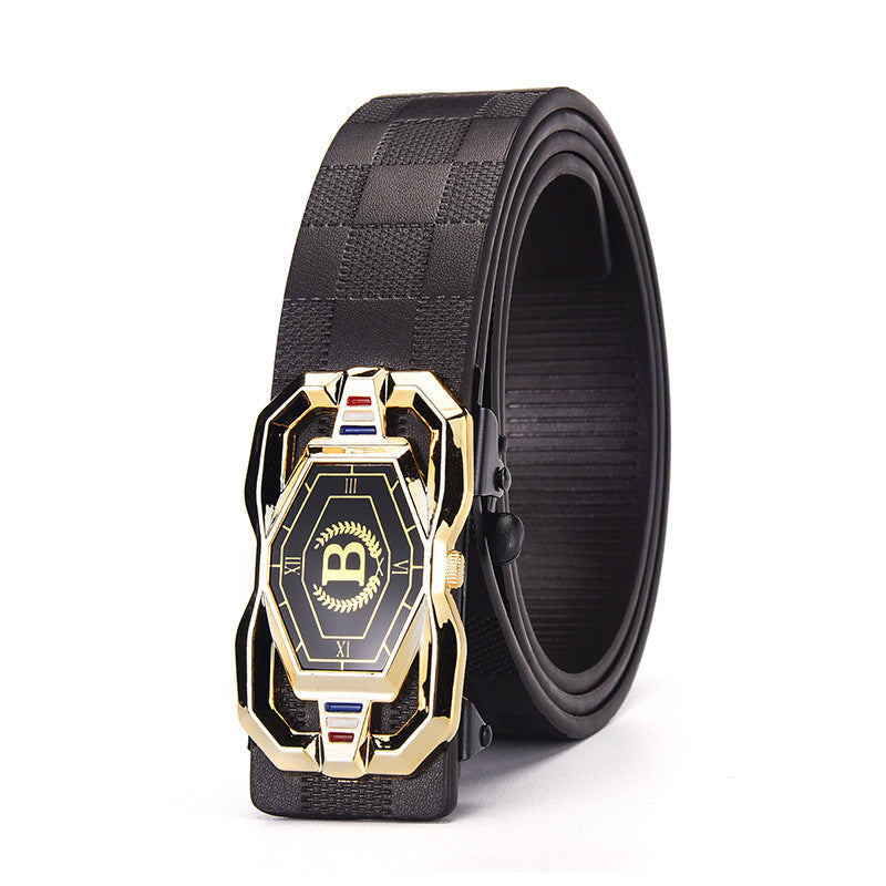 🐊Men‘s Crocodile-Pattern Belt – Automatic Buckle, Genuine Leather & Versatile 👔📦