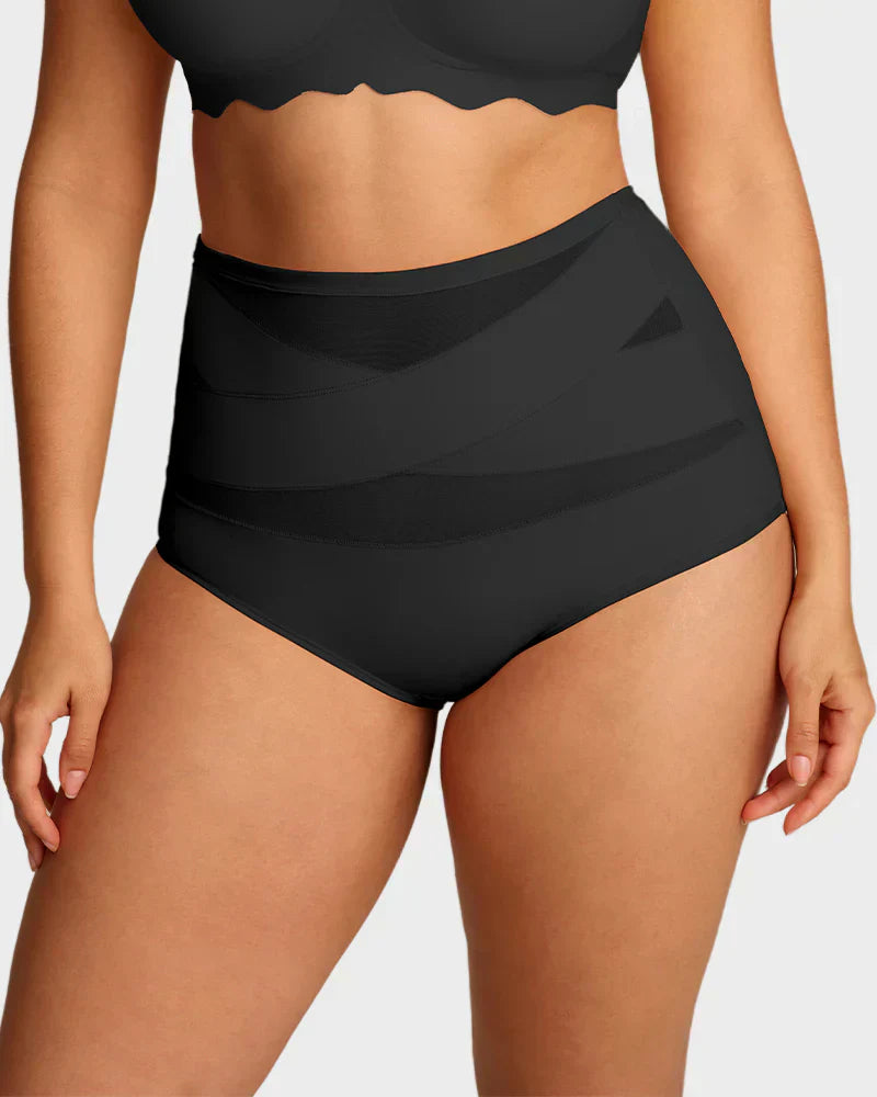 🌸Buy 1 Get 3 Packs✨Plus-Size High-Waist Cross Tummy Control Panties