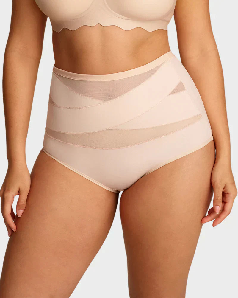 🌸Buy 1 Get 3 Packs✨Plus-Size High-Waist Cross Tummy Control Panties