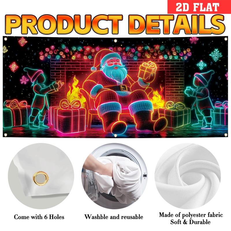 🎇🚪UV Activated Christmas Garage Door Cover Banner, Glows in Dark🔥🎉