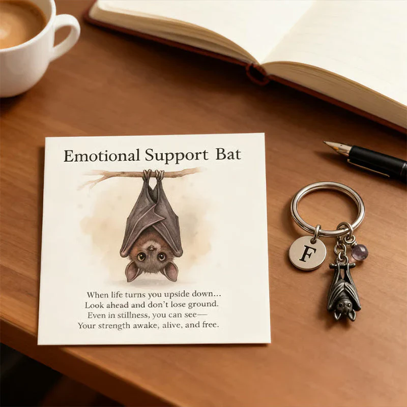 🎁🦇Emotional Support Bat Inspirational Keychain