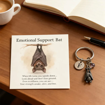 🎁🦇Emotional Support Bat Inspirational Keychain