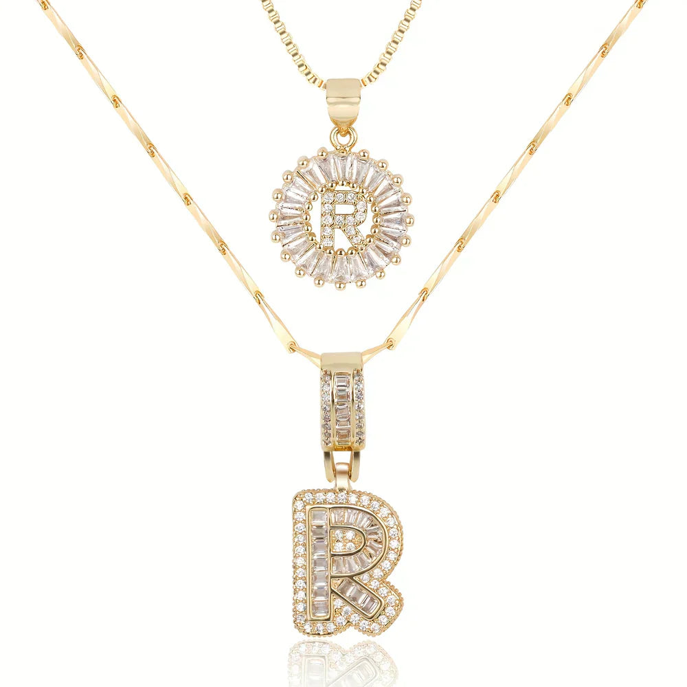 💖2 Pack - Initial Letter Pendant Necklaces