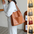 Simple Solid Color PU Leather Shoulder Bag