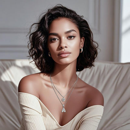💖2 Pack - Initial Letter Pendant Necklaces