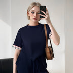 💖Women's Striped T-Shirt & Wide-Leg Joggers Set