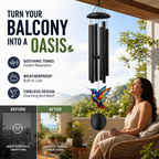 🎵💥 Vintage Metal Wind Chimes | Elegant Black Aluminium Garden Decor with Bird & Butterfly Accents for Patio & Porch